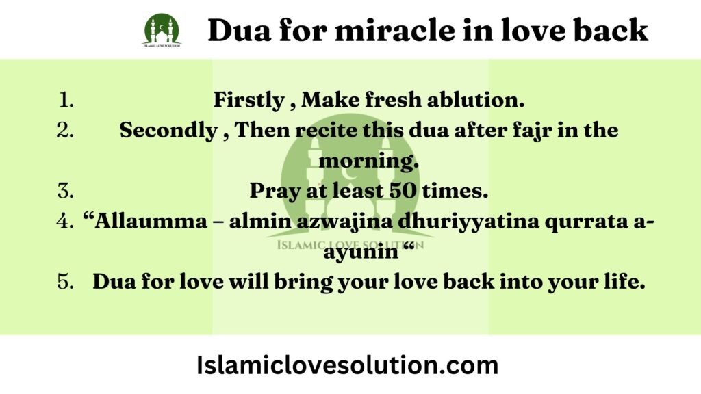 Dua for miracle in love back